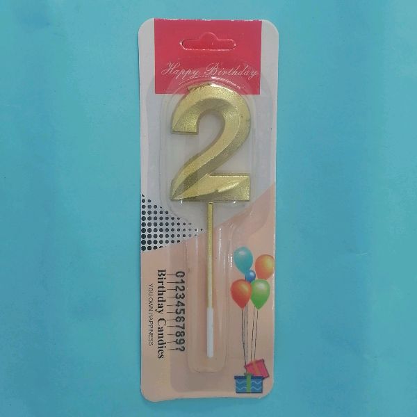 Candle Number Metalic 2