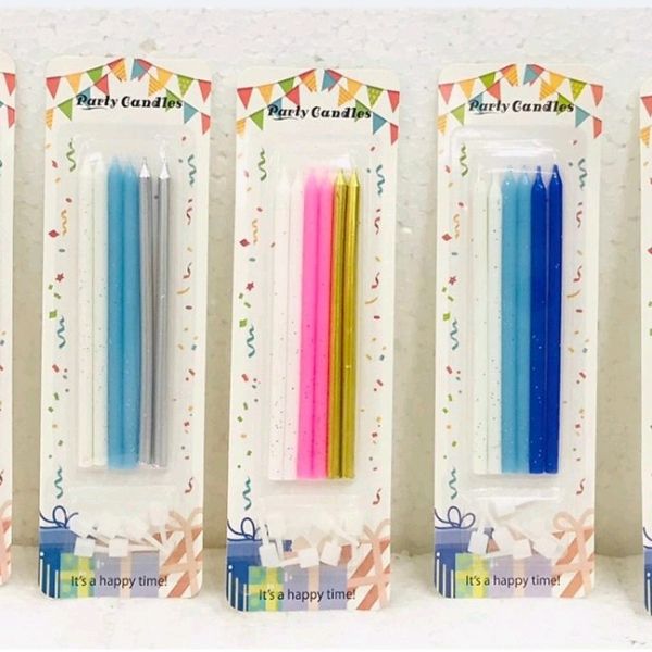 Candle 6 Piece Long Metalic 50