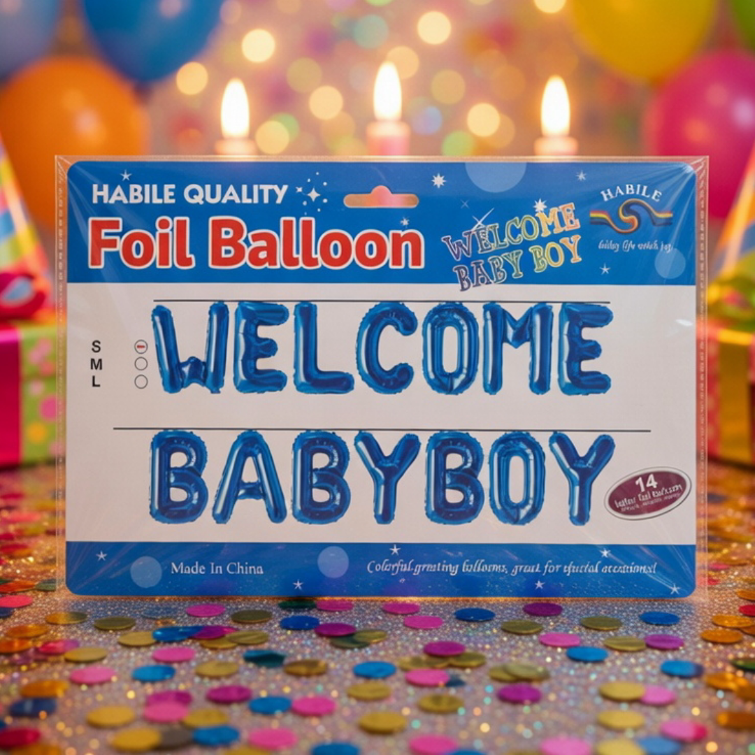 Balloon Foil Welcome Baby Boy