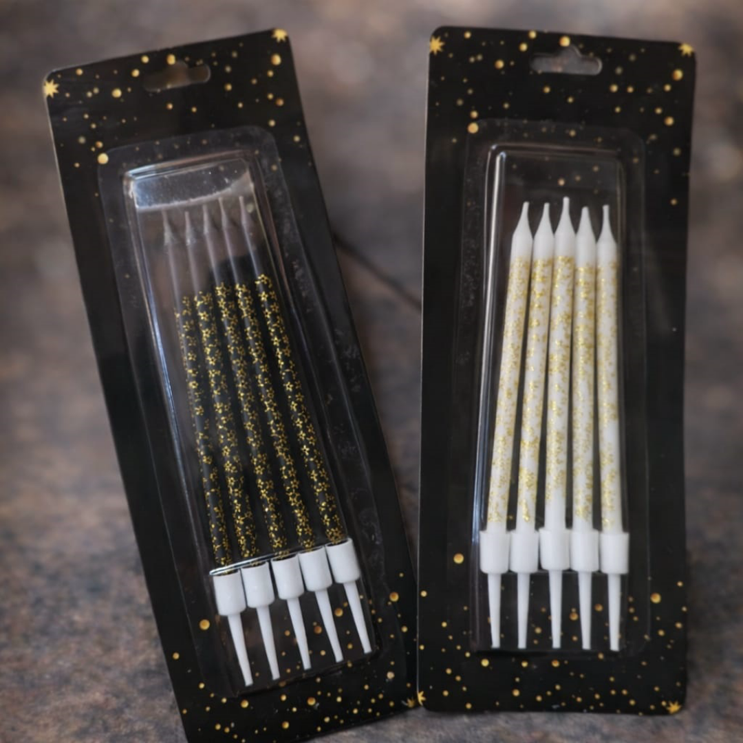 Candle Golden Black 6 Piece