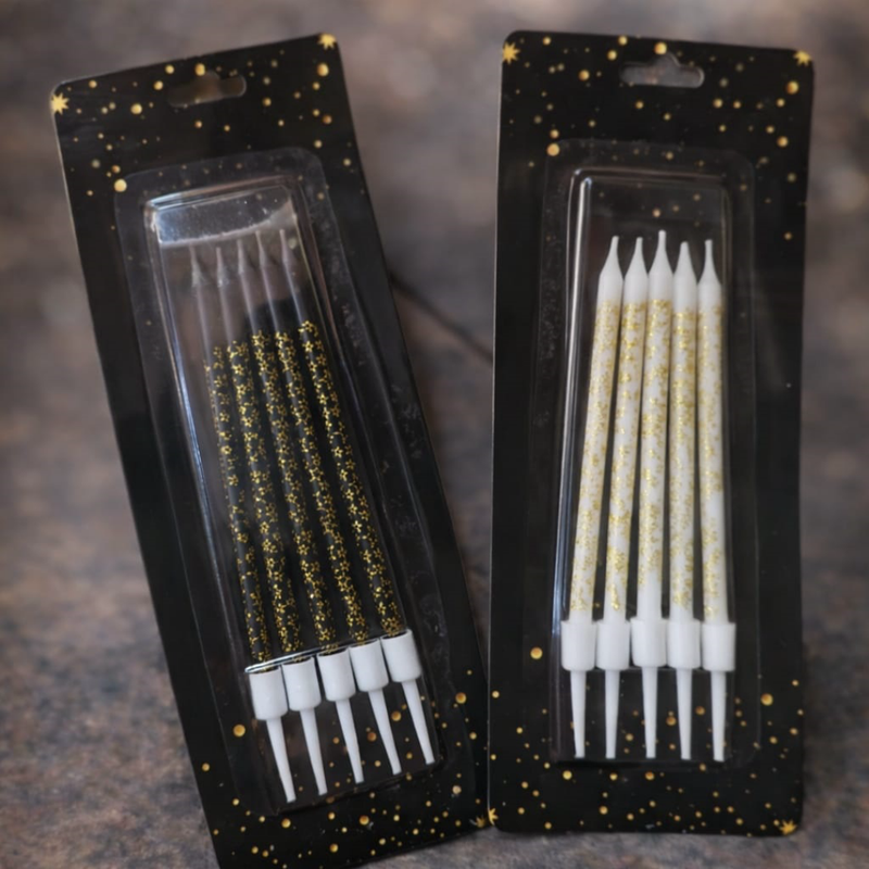 Candle Golden Black 6 Piece