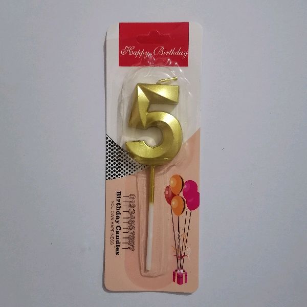 Candle Number Metalic 5