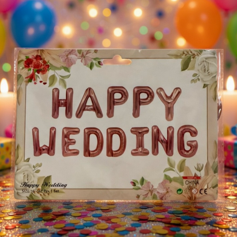 Balloon Foil Happy Wedding