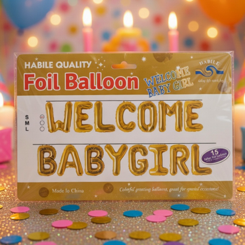 Balloon Foil Welcome Baby Girl