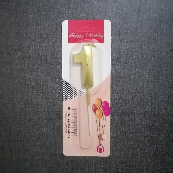 Candle Number Metalic 1