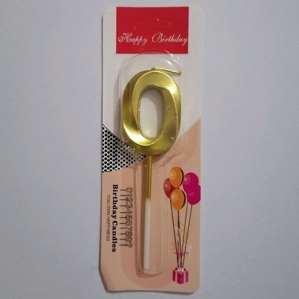 Candle Number Metalic 0
