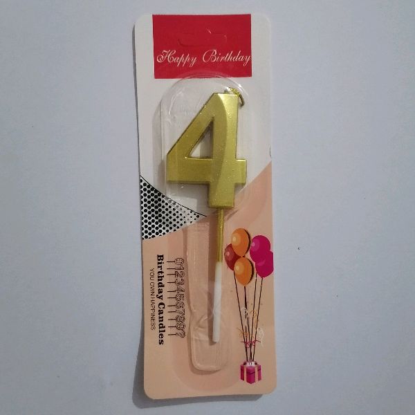 Candle Number Metalic 4